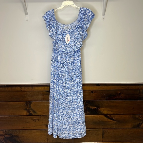 Amazon Dresses & Skirts - NWT Amazon Blue & White Floral Off The Shoulder Dress-‎ M